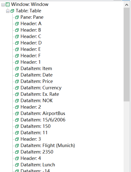 Qt 5.x SpreadSheet Object Tree